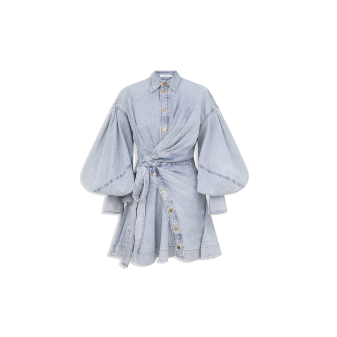 ZIMMERMANN REBELLION DENIM WRAP MINI SKIRT 6614DC261